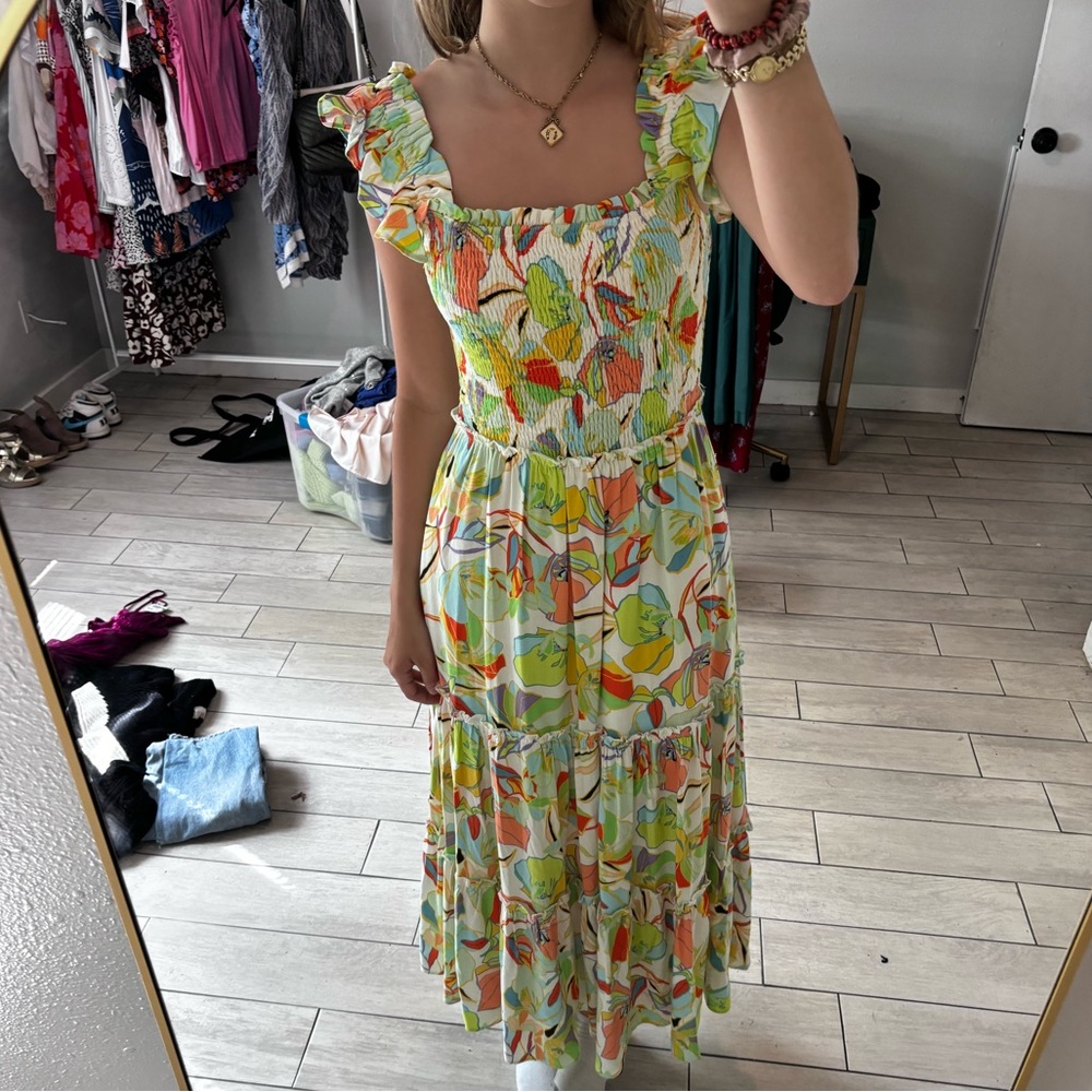 Karlie maxi ruched colorful floral dress